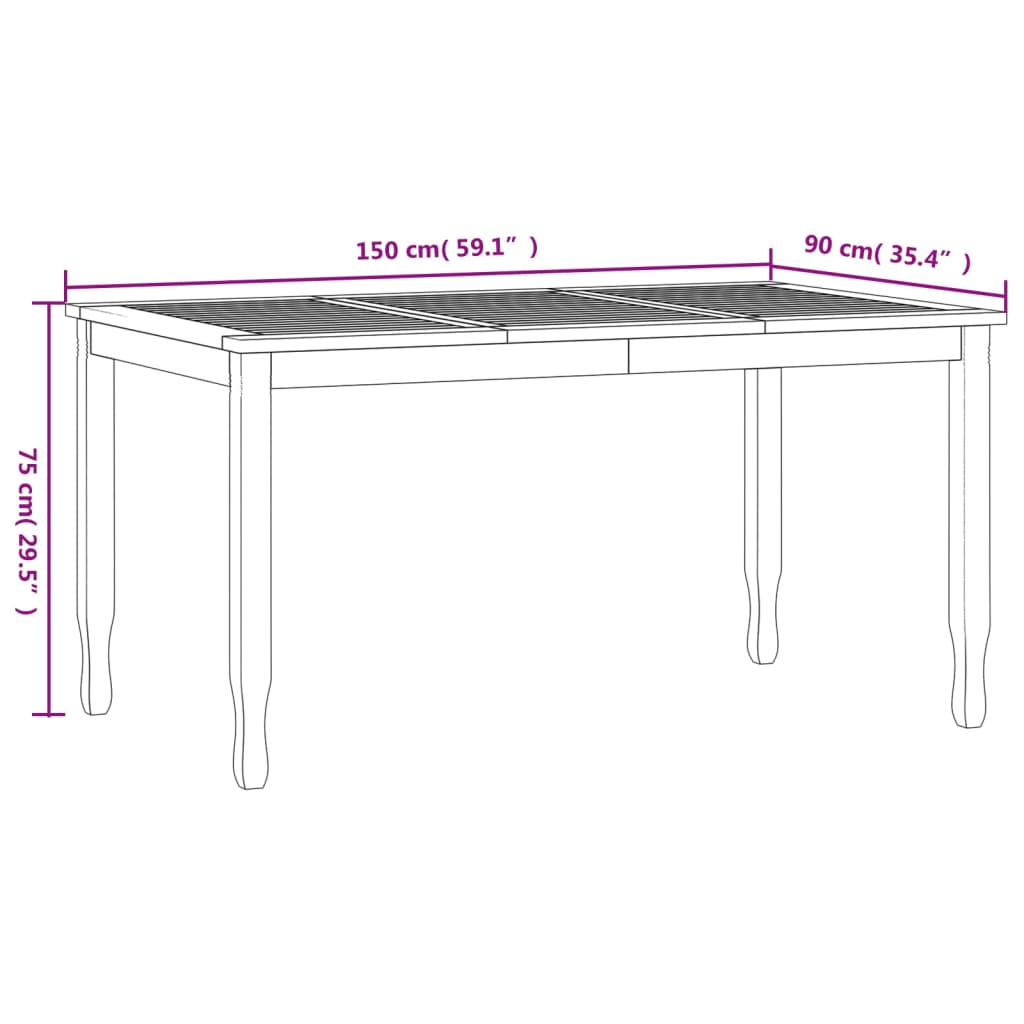 Juego de comedor para jardín 5 piezas madera maciza de teca vidaXL