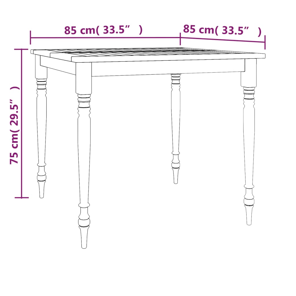 Juego de comedor para jardín 5 piezas madera maciza de teca vidaXL