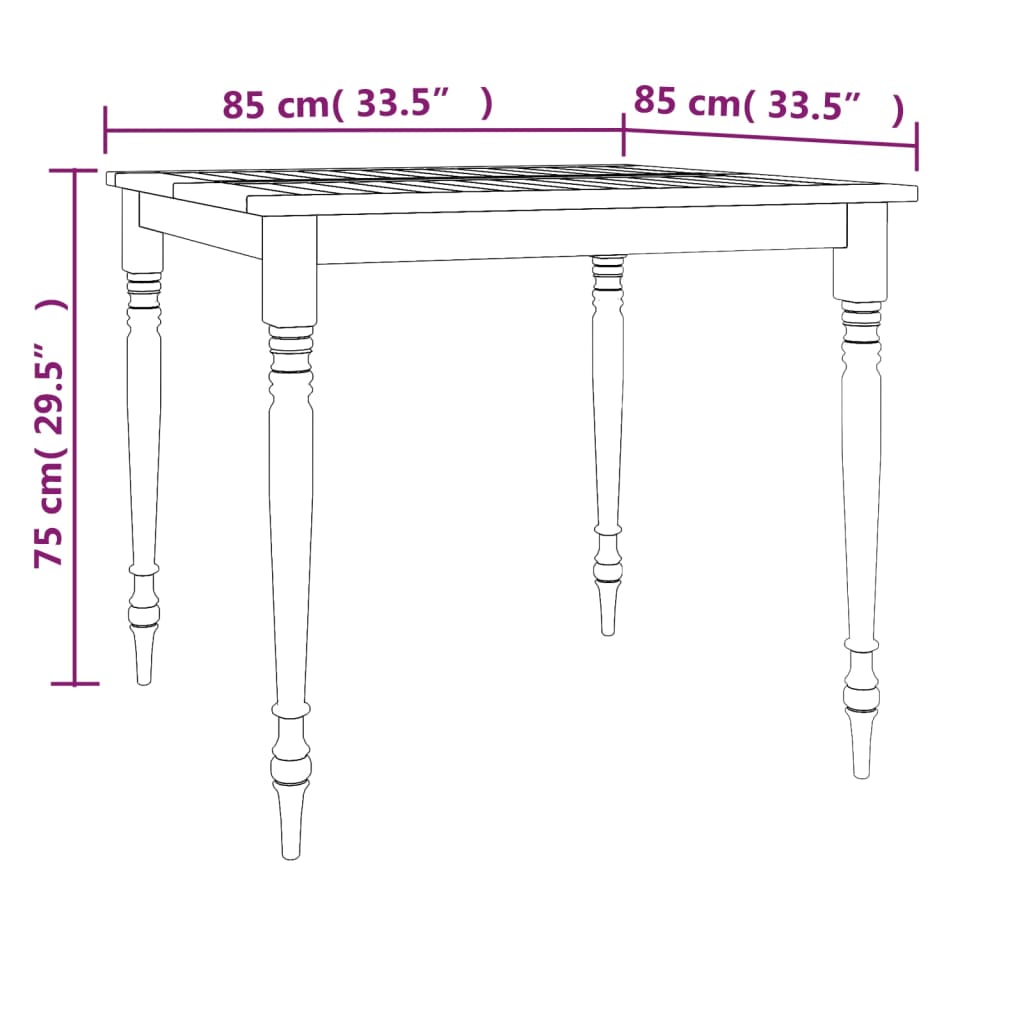 Juego comedor de jardín 3 pzas cojines gris oscuro madera teca vidaXL