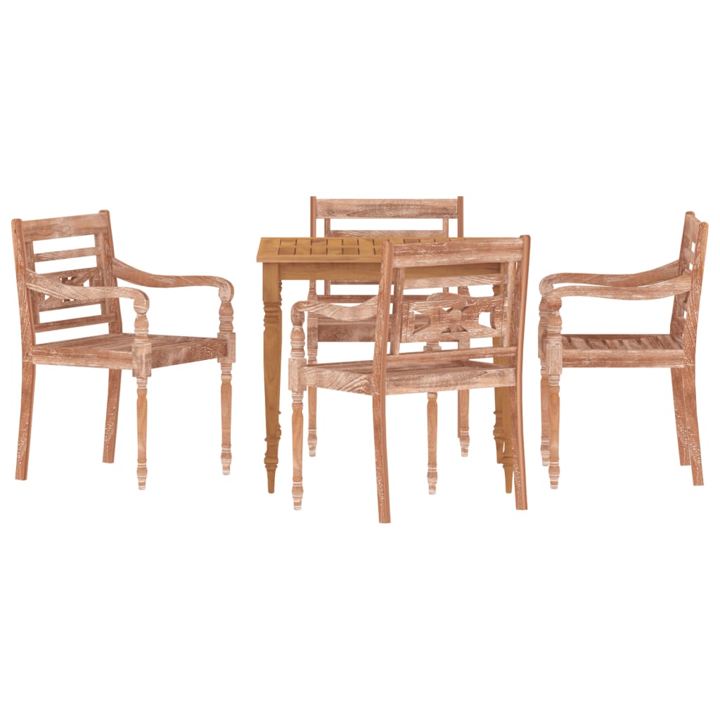 Chaises de batavia 4 uds maciza en bois en bois