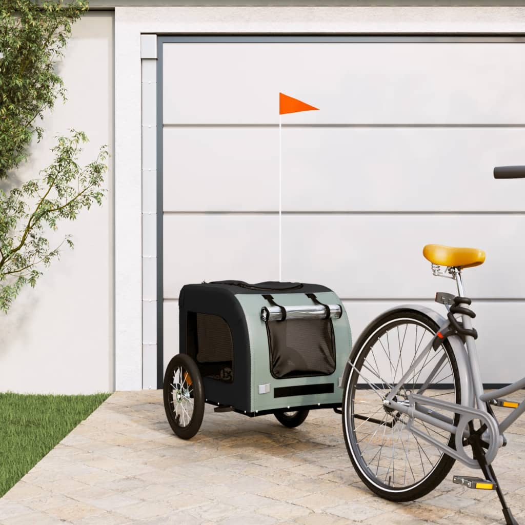 Vetonek Remolque bicicleta para mascotas hierro tela Oxford negro gris