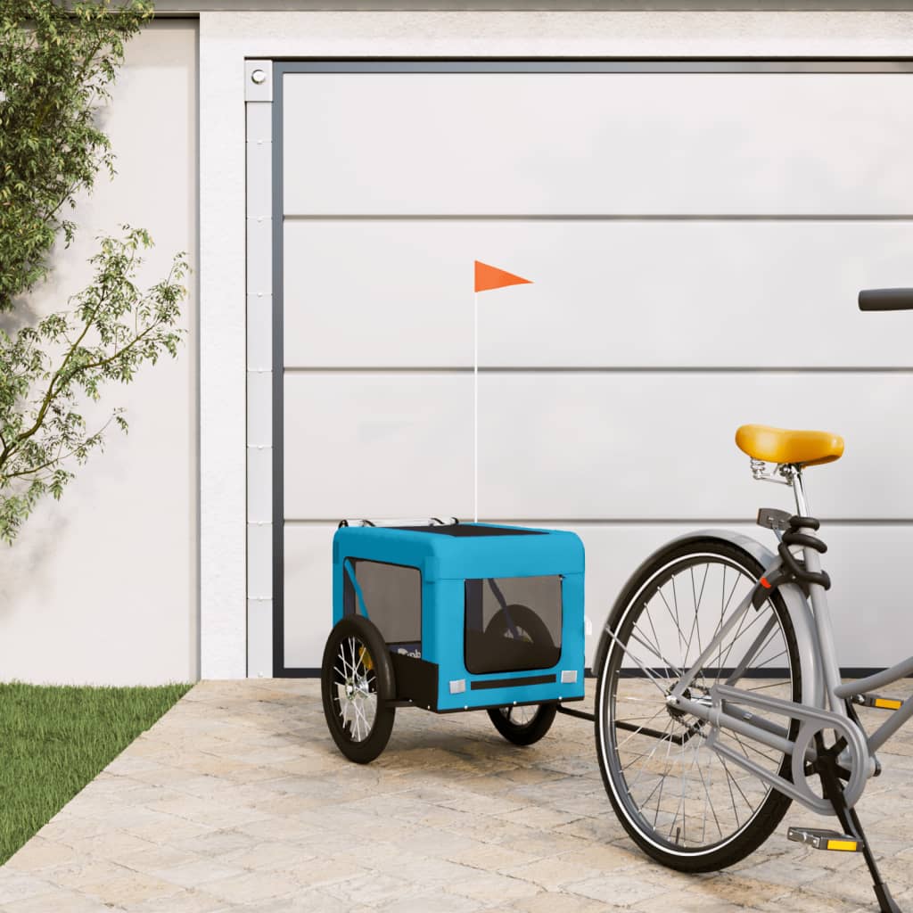 Vetonek Remolque de bicicleta mascotas hierro tela Oxford azul negro