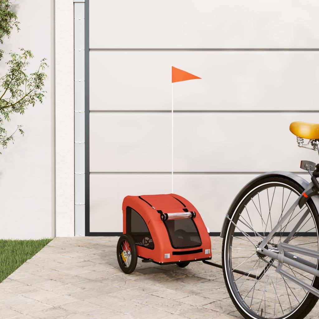 Vetonek Remolque de bicicleta mascotas hierro tela Oxford naranja