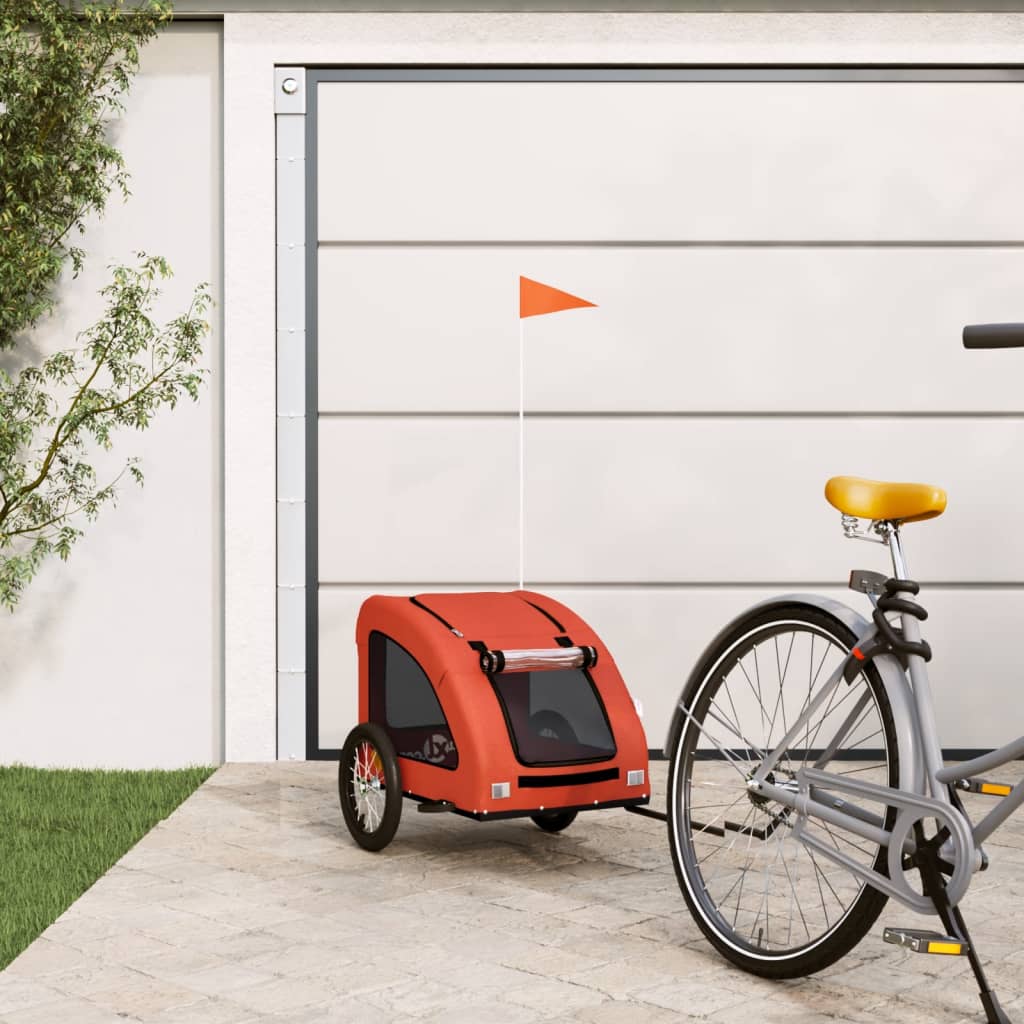 Vetonek Remolque de bicicleta mascotas hierro tela Oxford naranja