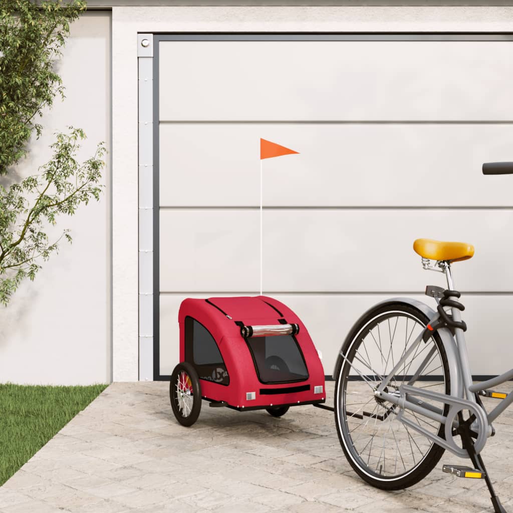 Vetonek Remolque de bicicleta mascotas hierro tela Oxford rojo