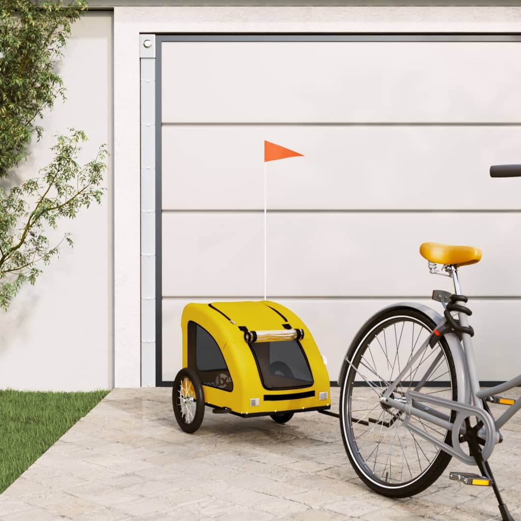 Vetonek Remolque de bicicleta mascotas hierro tela Oxford amarillo