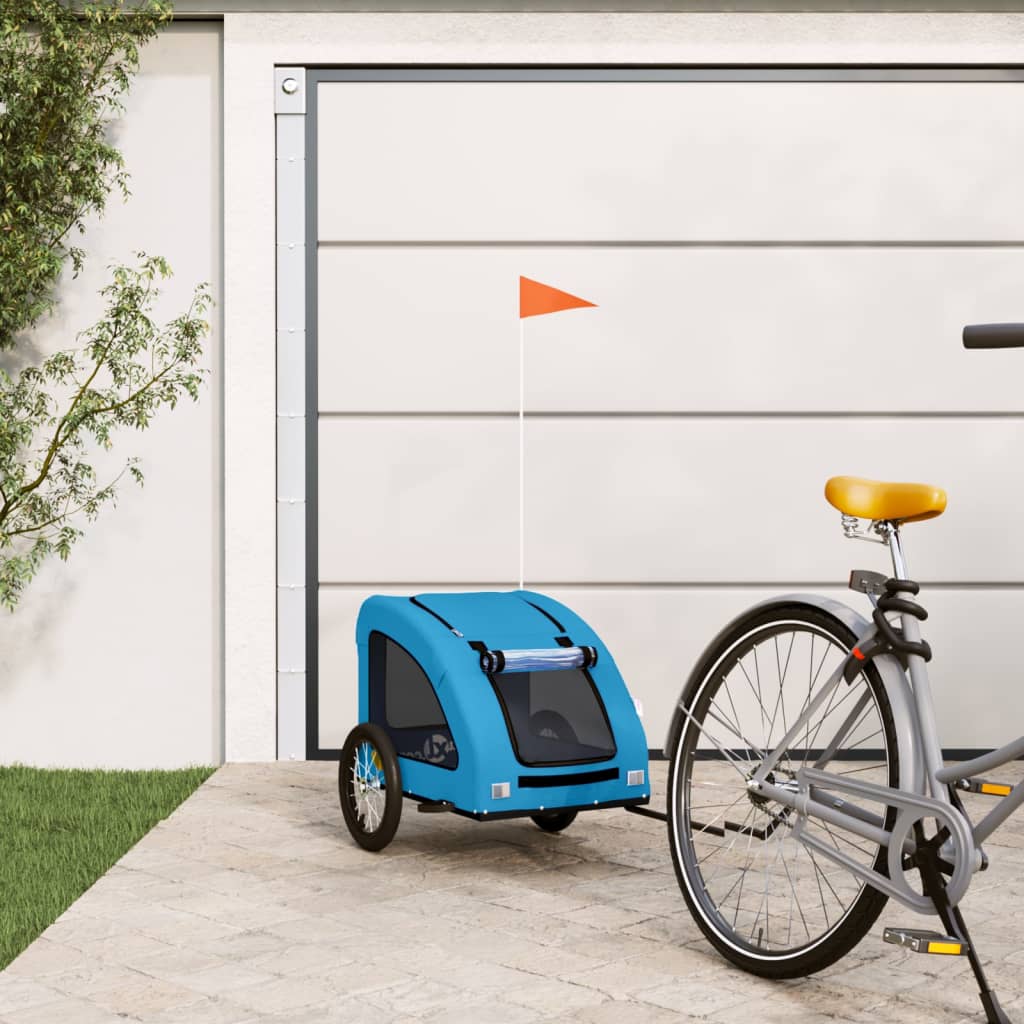 Vetonek Remolque de bicicleta mascotas hierro tela Oxford azul