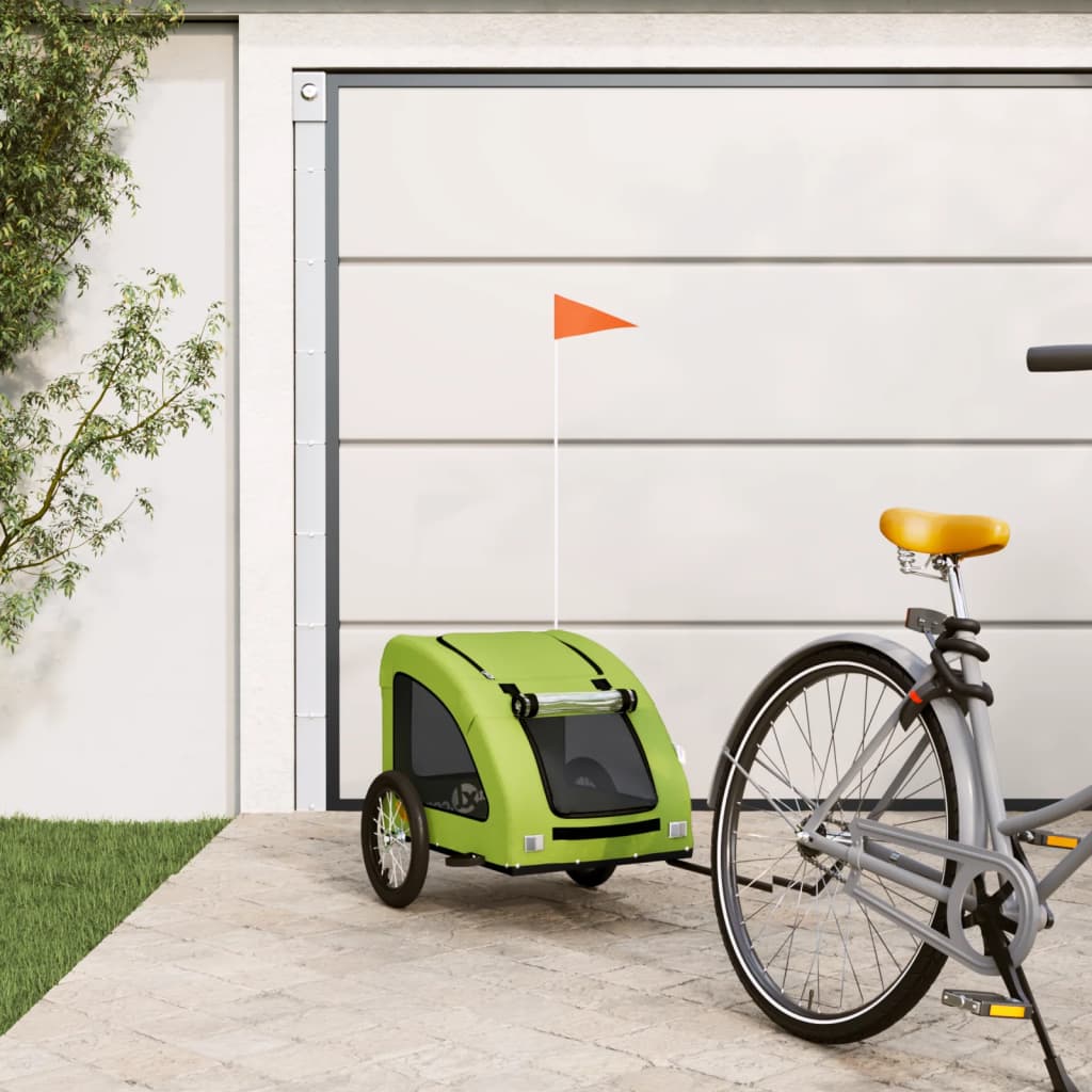 Vetonek Remolque de bicicleta mascotas hierro tela Oxford verde