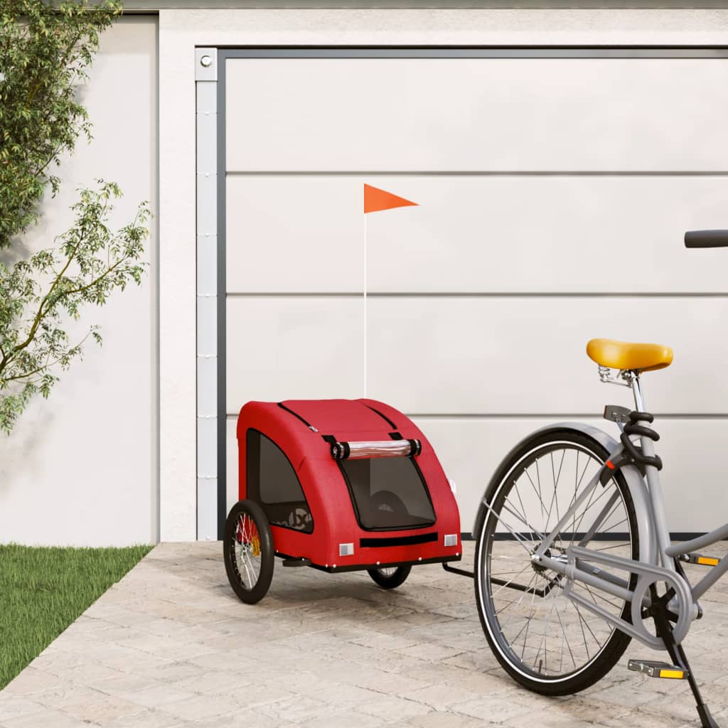 Vetonek Remolque de bicicleta mascotas hierro tela Oxford rojo