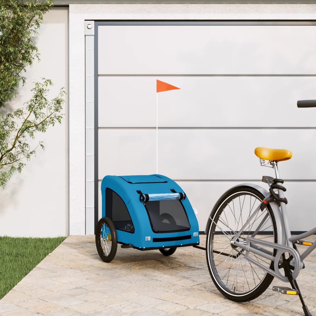 Vetonek Remolque de bicicleta mascotas hierro tela Oxford azul