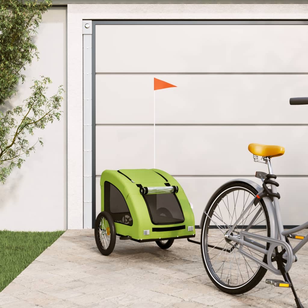 Vetonek Remolque de bicicleta mascotas hierro tela Oxford verde