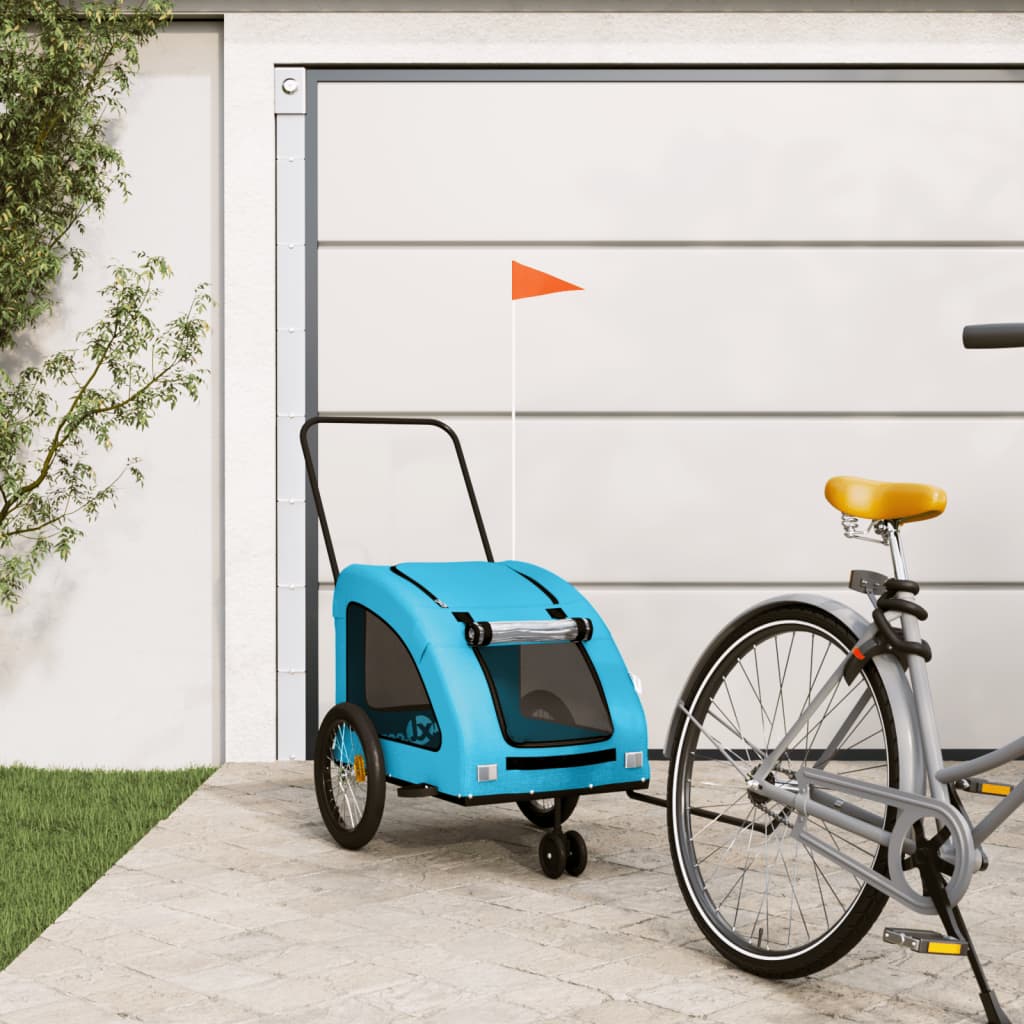 Vetonek Remolque de bicicleta mascotas hierro tela Oxford azul