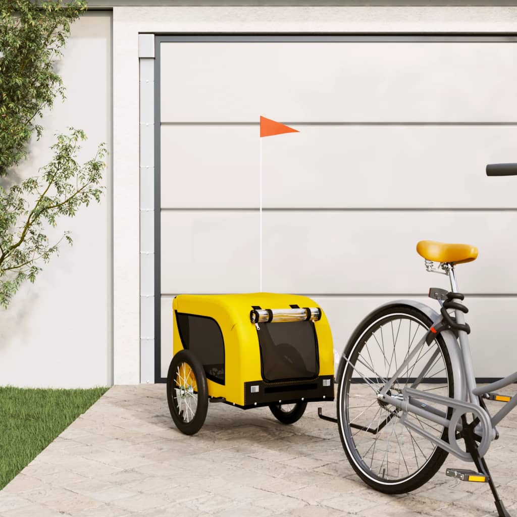 Vetonek Remolque bicicleta mascotas hierro tela Oxford amarillo negro