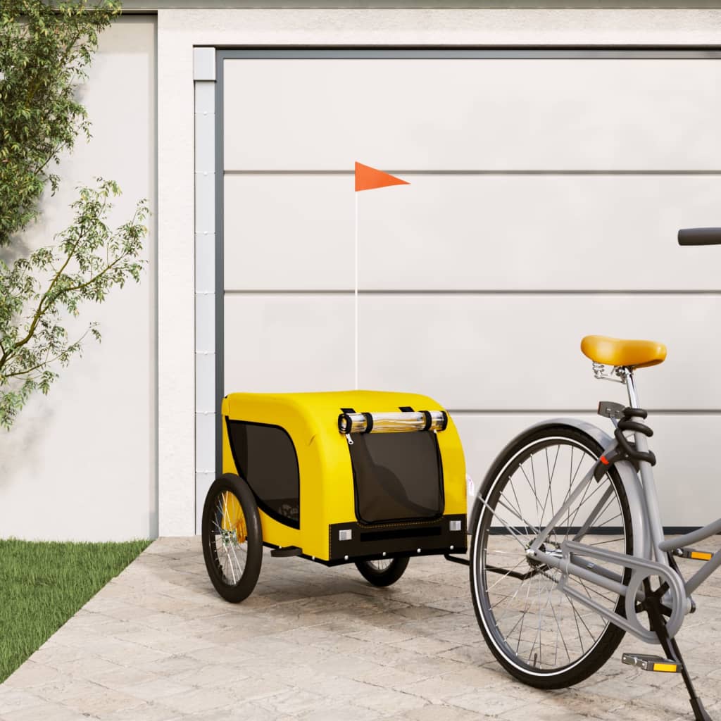 Vetonek Remolque bicicleta mascotas hierro tela Oxford amarillo negro