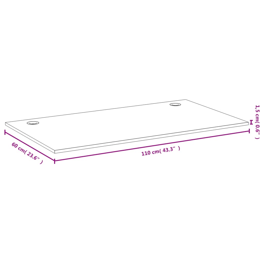 Desktop de bambu 110x60x1.5 cm