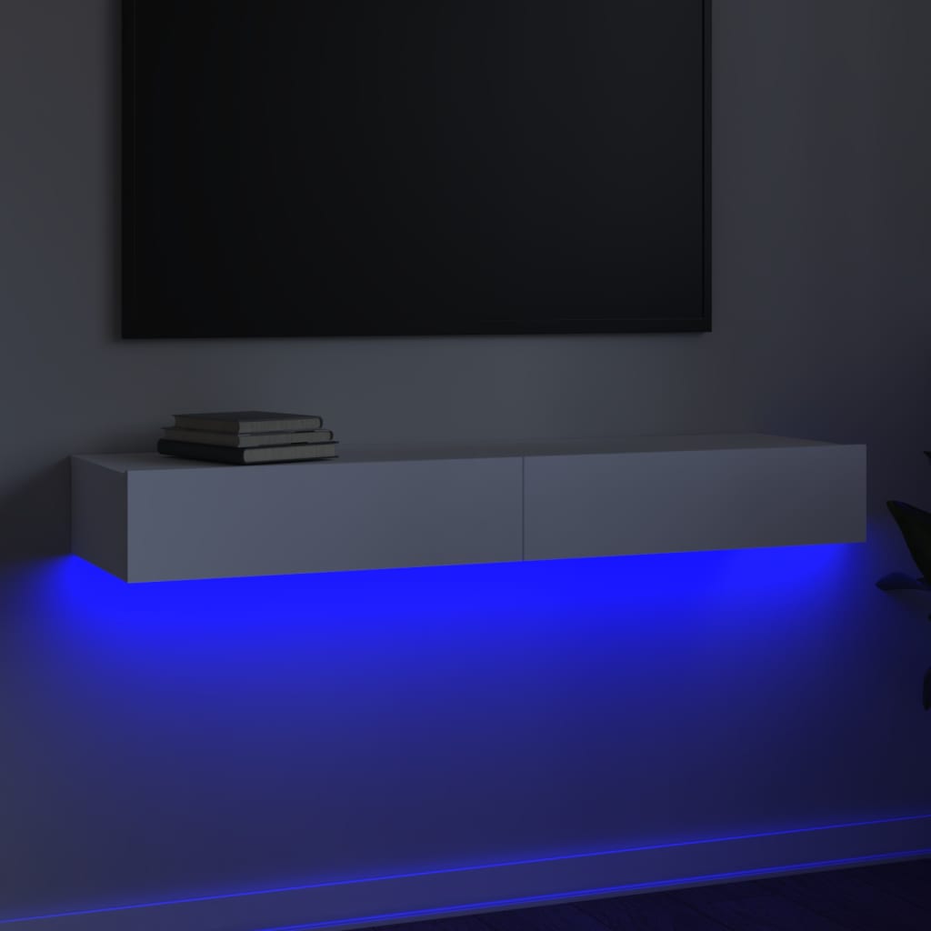 Mueble para TV con luces LED blanco 120x35x15,5 cm vidaXL