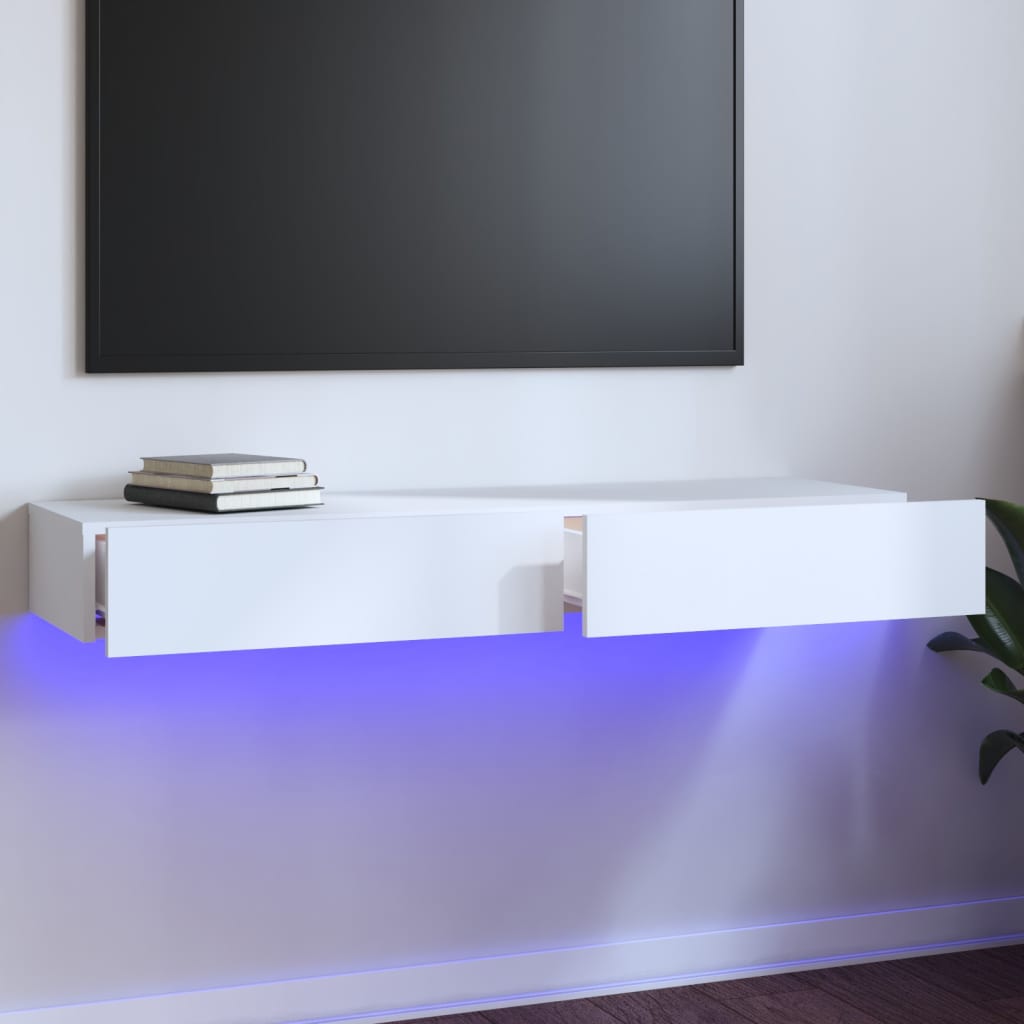 Vetonek Mueble para TV con luces LED blanco 120x35x15,5 cm