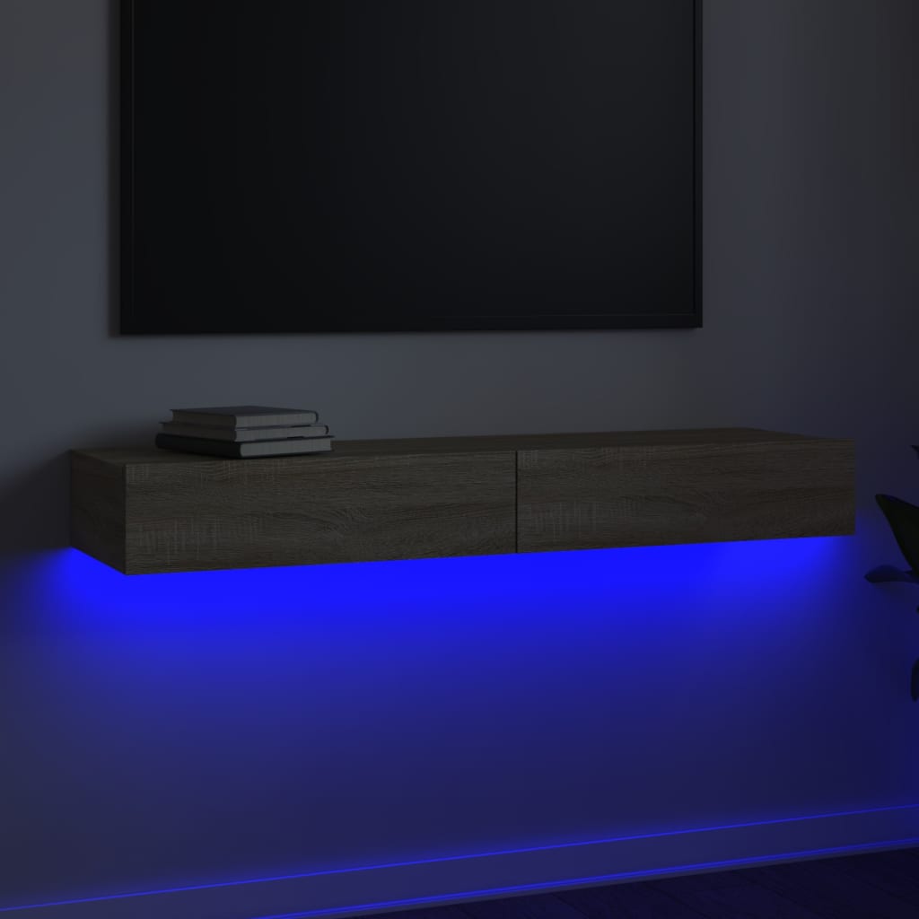 TV cabinet with Led Roble Sonoma Leds 120x35x15.5 cm