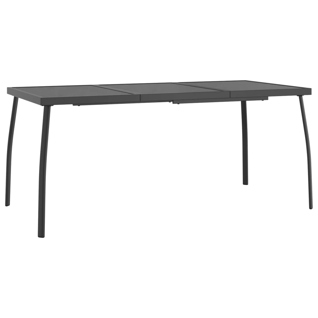 Mesa de jardín malla de acero gris antracita 165x80x72 cm vidaXL