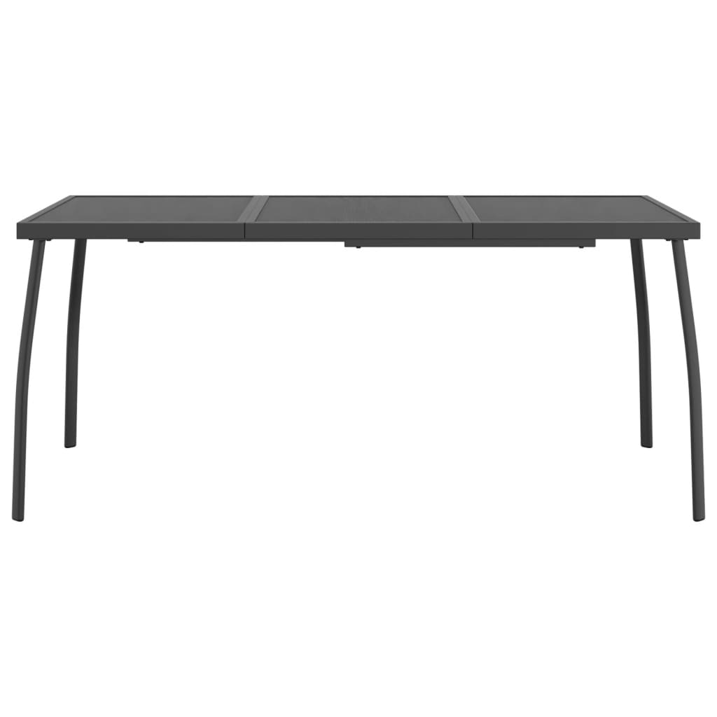 Mesa de jardín malla de acero gris antracita 165x80x72 cm vidaXL