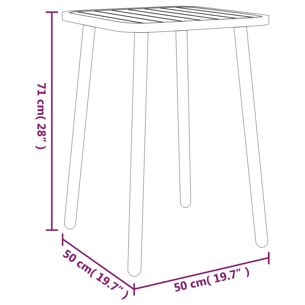 Gray Garden Table Anthracite 50x50x71 cm