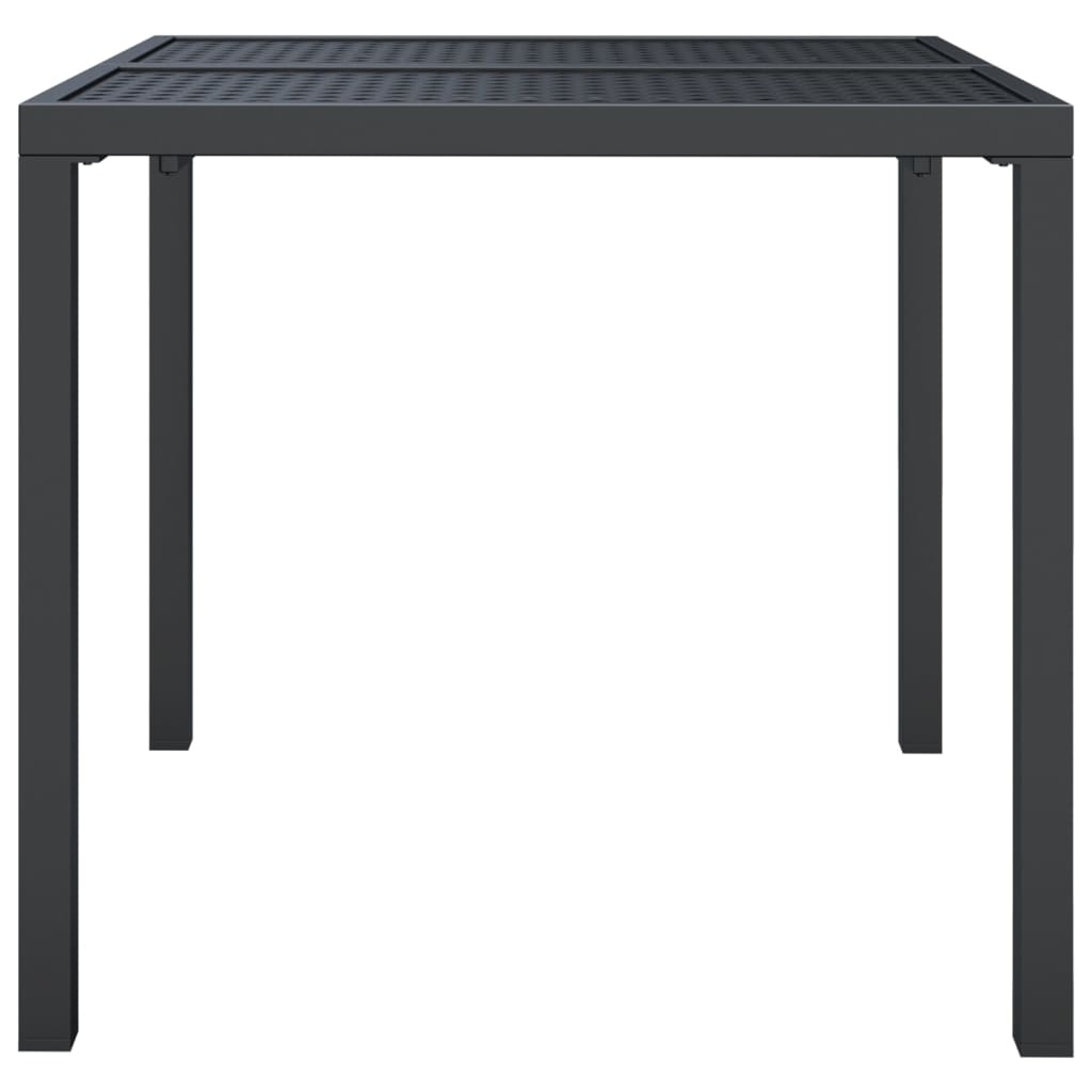 Mesa de jardín de acero gris antracita 80x80x72 cm vidaXL