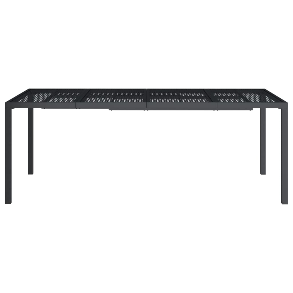 200x100x72 cm table de jardin en acier anthracite