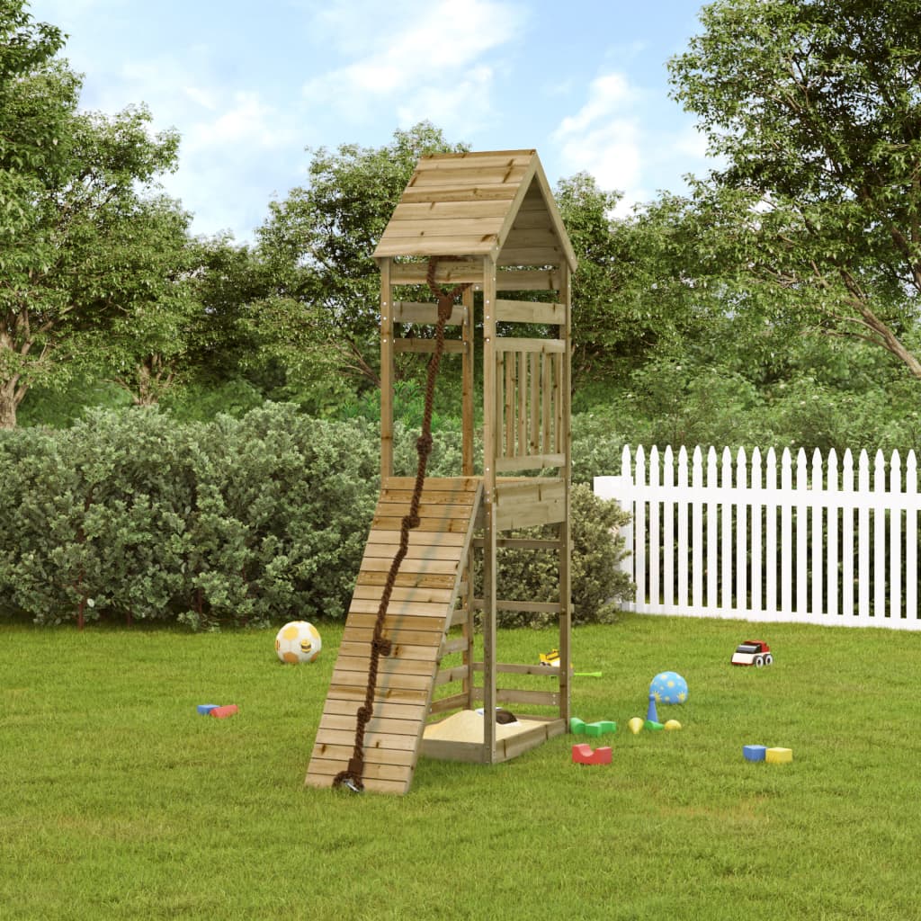 Vetonek Parque infantil con pared de escalada madera impregnada de pino