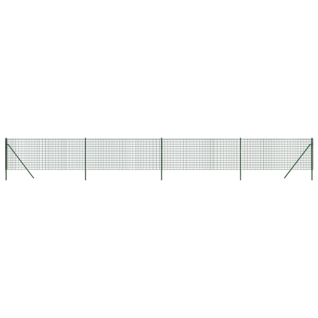 Cerca de alambre de acero galvanizado verde 0,8x10 m