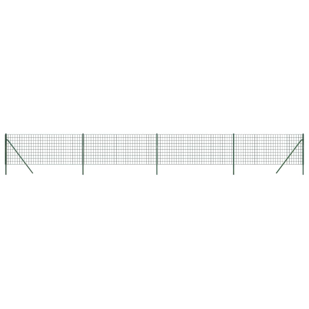 Cerca de alambre de acero galvanizado verde 0,8x10 m