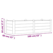 Jardinière Jardinière en bois d'acacia massif 160x60x44 cm v0937 - Vetonek