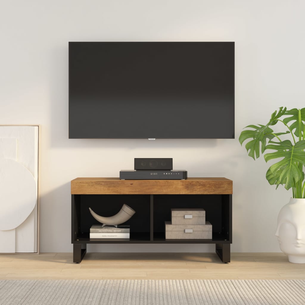 Vetonek Mueble de TV madera maciza de mango 85x33x43,5 cm