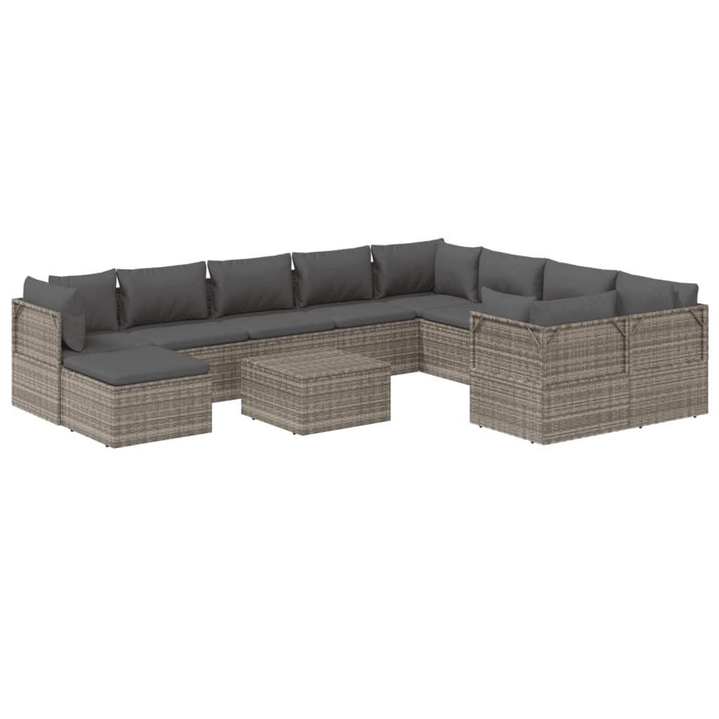 Ensemble de meubles de jardin 11 PCS et coussins Ratán Pe Gray V69