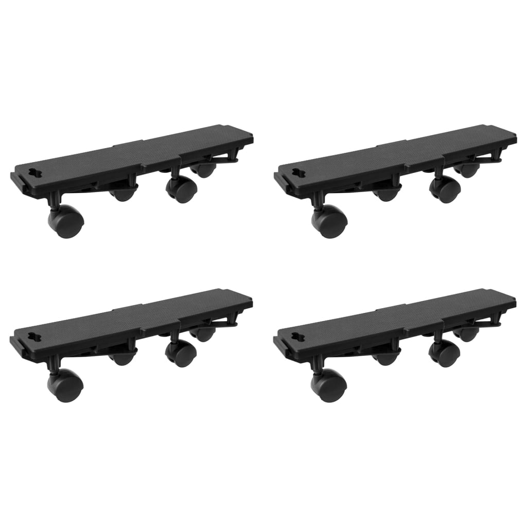 Vetonek Plataformas móviles con 4 ruedas 4 uds PP negro 170 kg