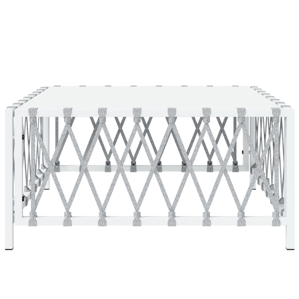 70x70x34 cm table de jardin en tissu blanc