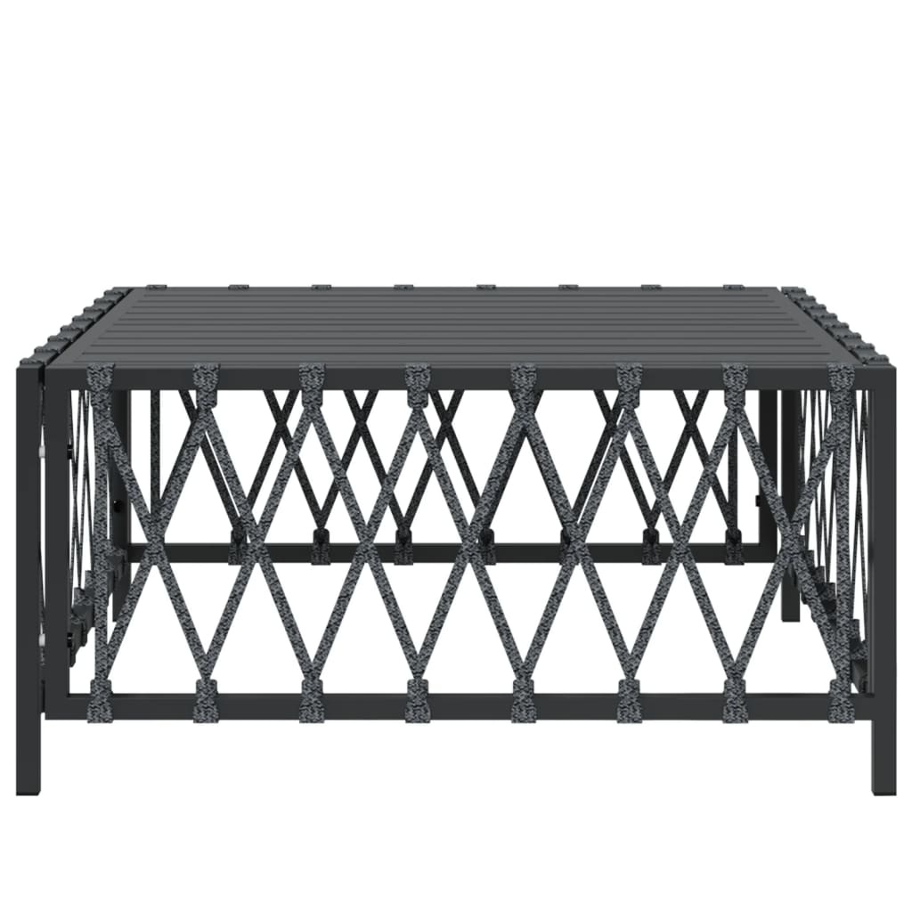 Table de jardin gris Tissu anthracite 70x70x34 cm