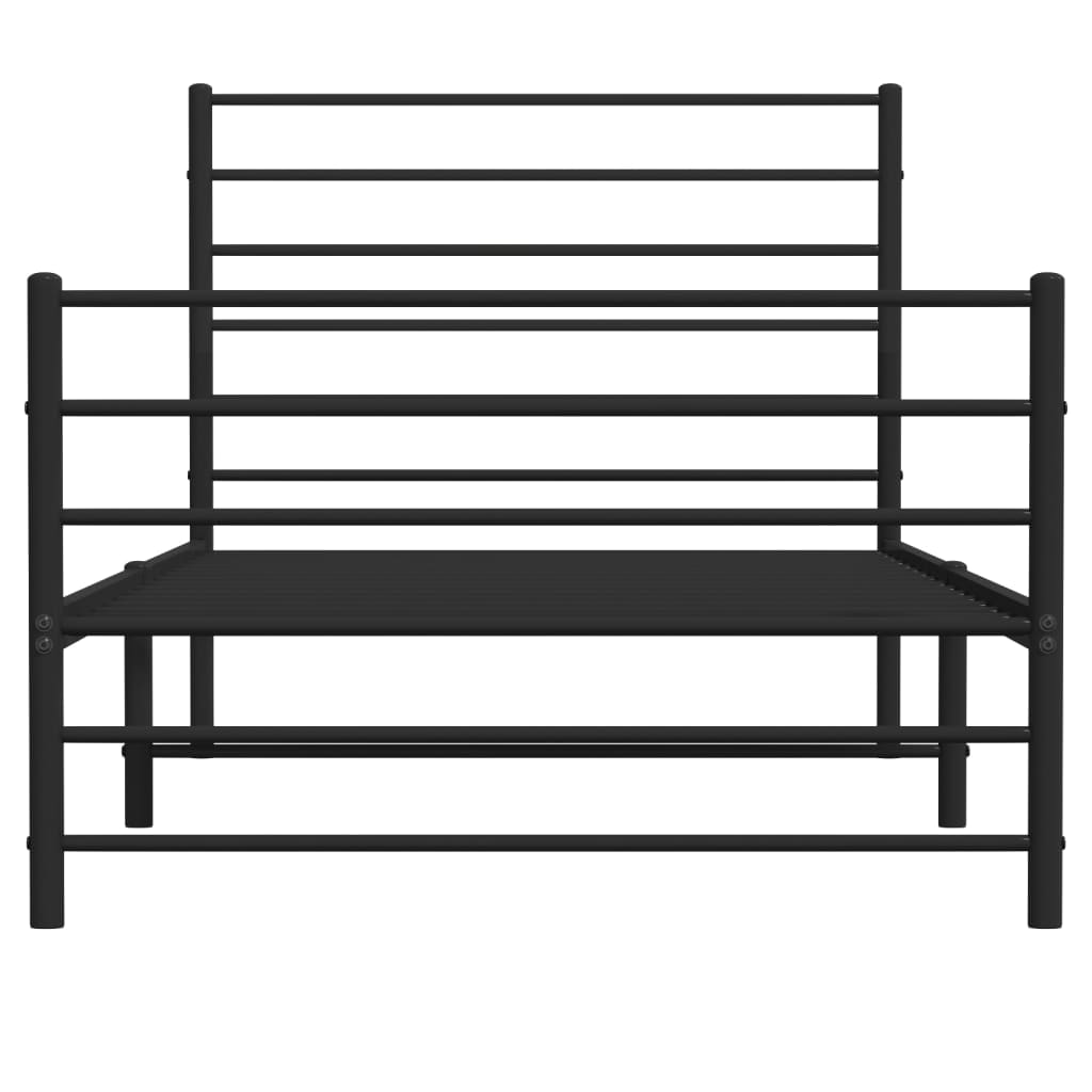 Estructura cama sin colchón con estribo metal negro 90x190 cm vidaXL