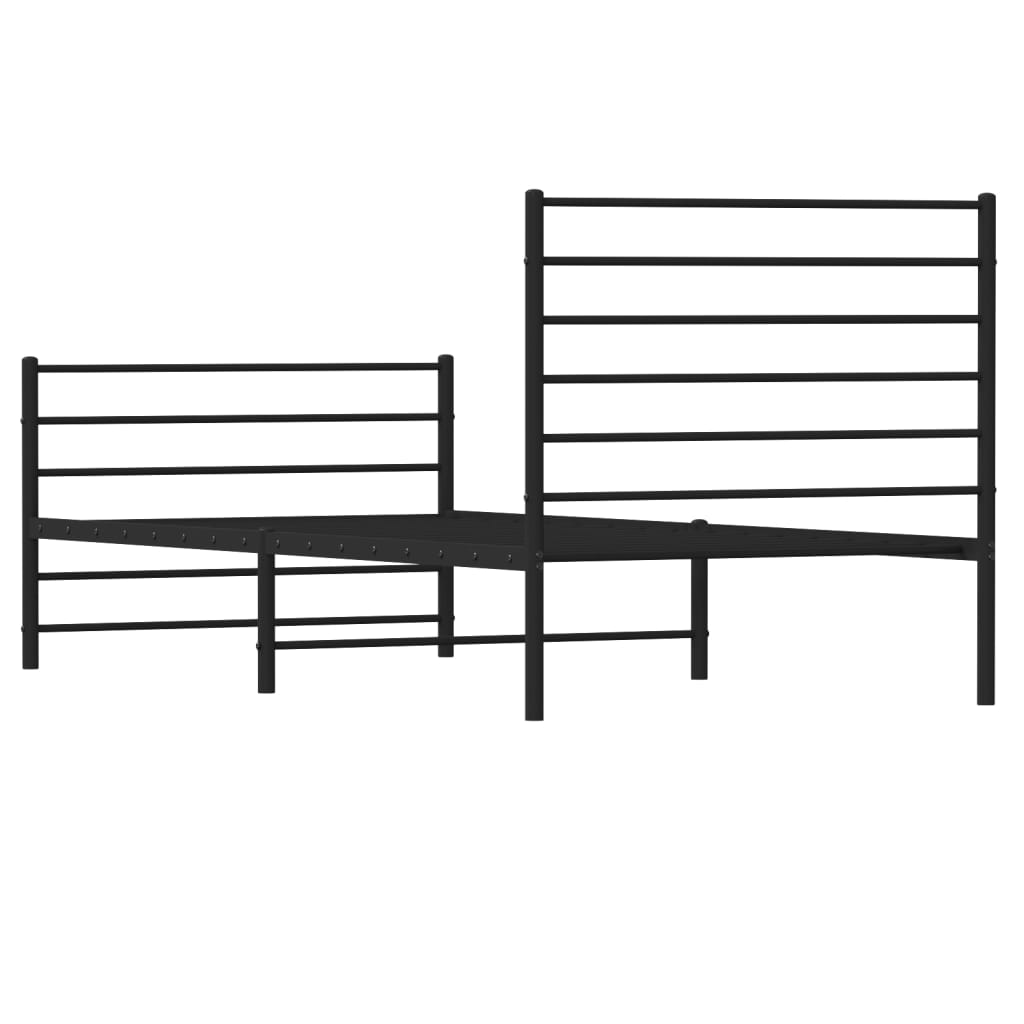 Estructura cama sin colchón con estribo metal negro 90x190 cm vidaXL