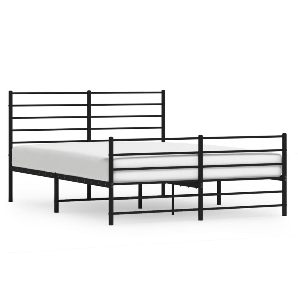 Estructura cama sin colchón con estribo metal negro 120x190 cm vidaXL