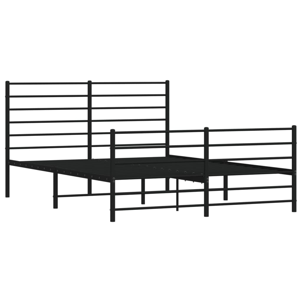 Estructura cama sin colchón con estribo metal negro 120x190 cm vidaXL