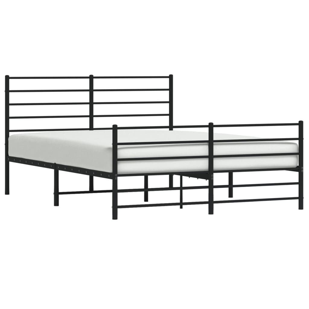 Estructura cama sin colchón con estribo metal negro 120x190 cm vidaXL