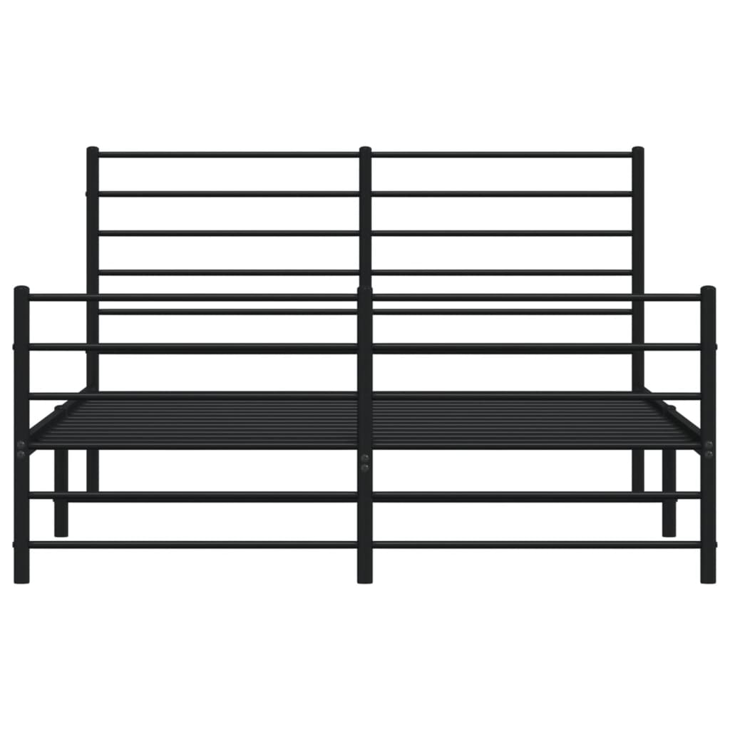 Estructura cama sin colchón con estribo metal negro 120x190 cm vidaXL