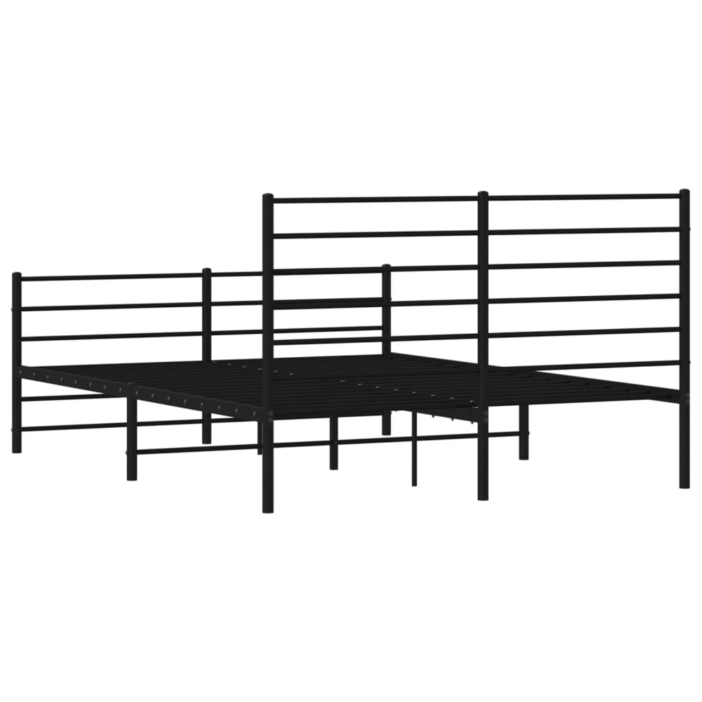 Estructura cama sin colchón con estribo metal negro 120x190 cm vidaXL