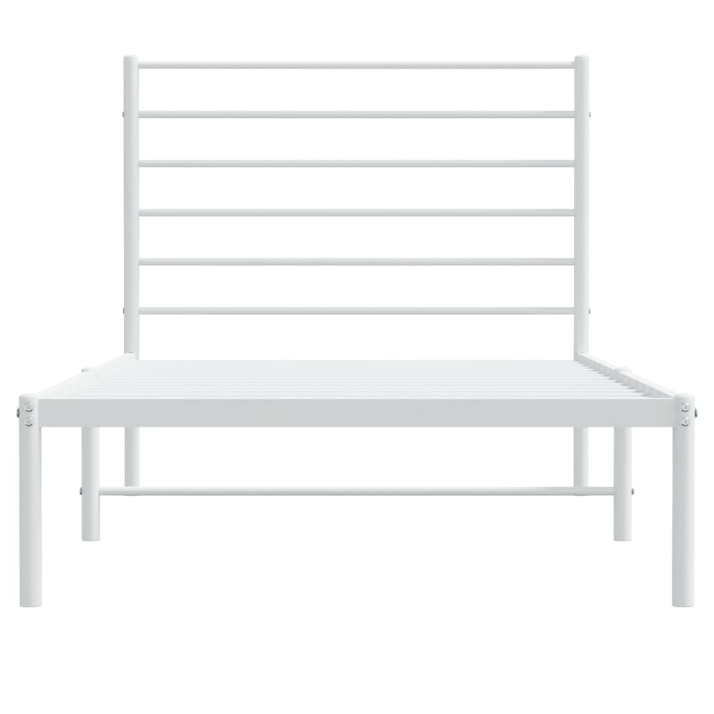 Estructura cama sin colchón con cabecero metal blanco 90x190 cm vidaXL