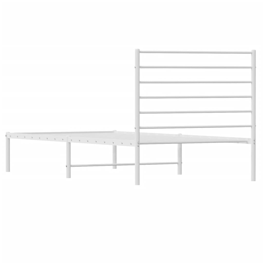 Estructura cama sin colchón con cabecero metal blanco 90x190 cm vidaXL