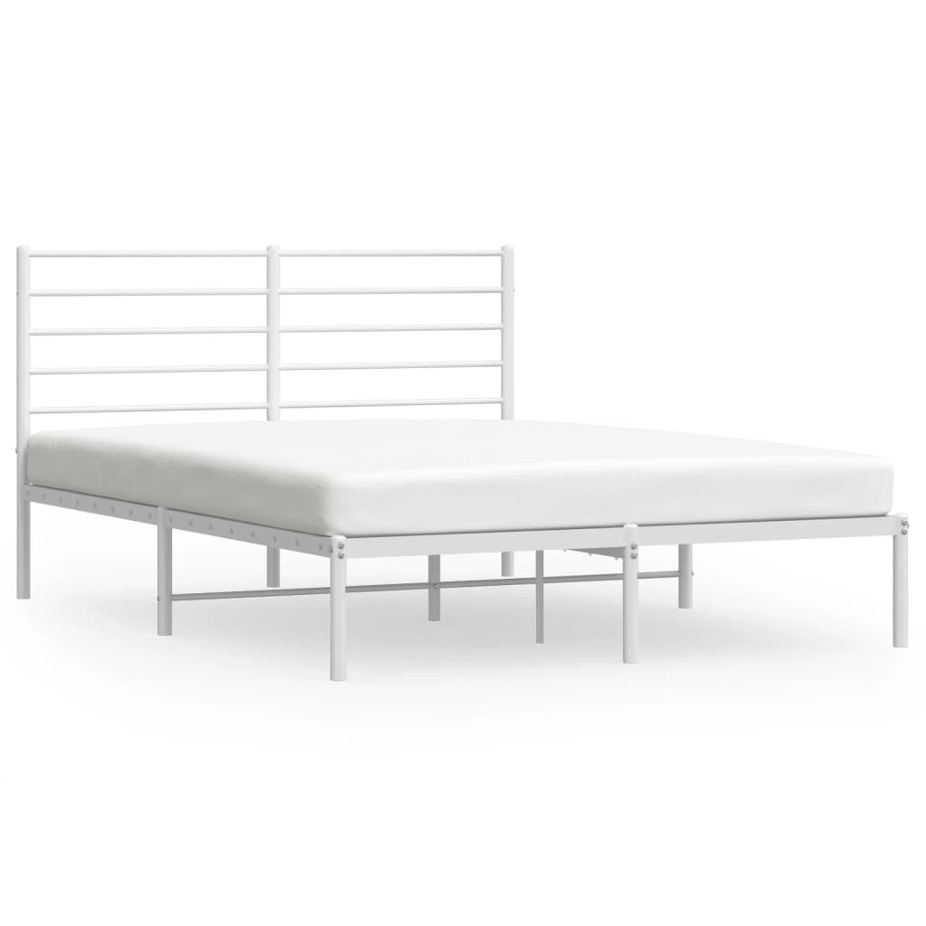 Estructura cama sin colchón con cabecero metal blanco 140x200cm vidaXL