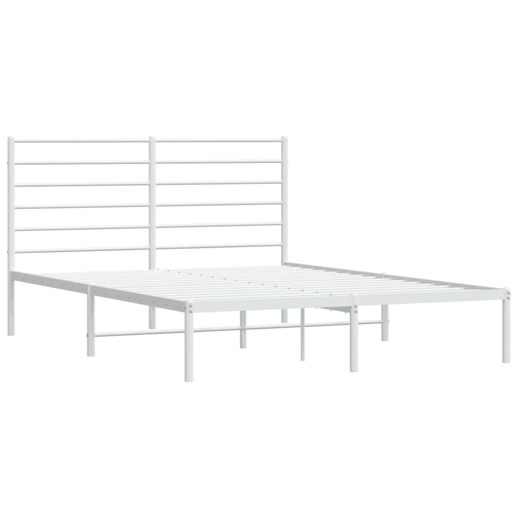 Estructura cama sin colchón con cabecero metal blanco 140x200cm vidaXL