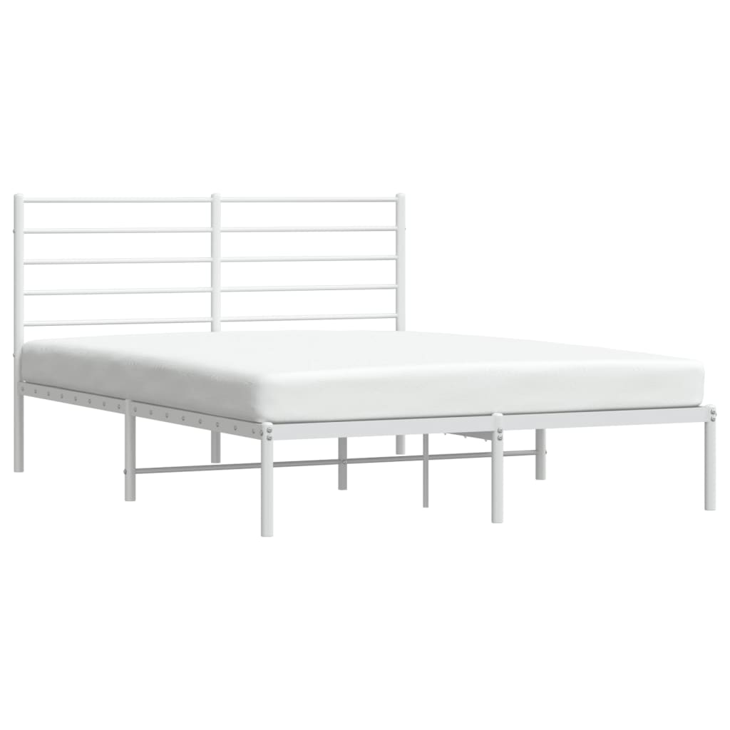 Estructura cama sin colchón con cabecero metal blanco 140x200cm vidaXL