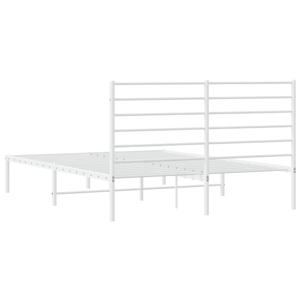 Estructura cama sin colchón con cabecero metal blanco 140x200cm vidaXL