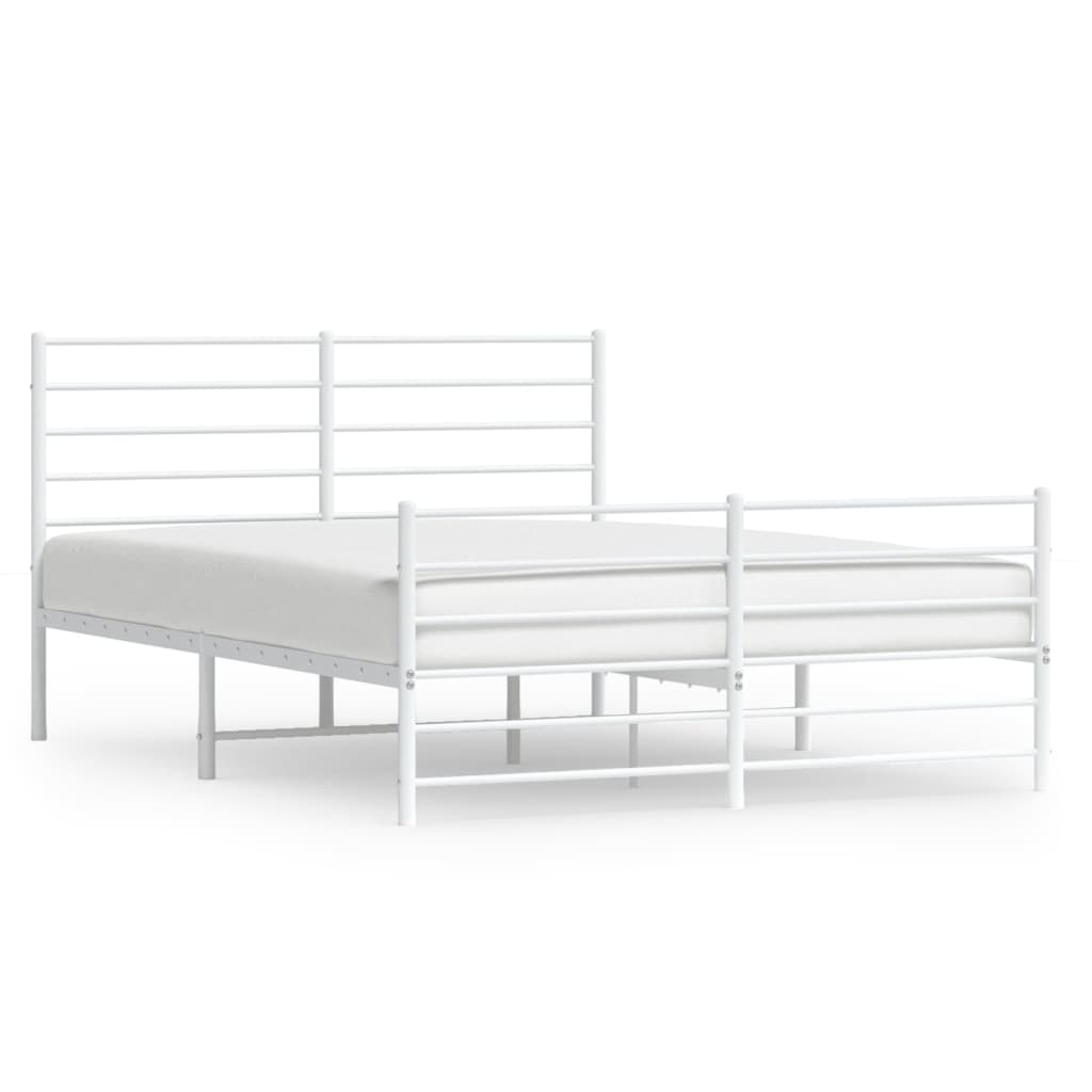 Estructura cama sin colchón con estribo metal blanco 120x190 cm vidaXL